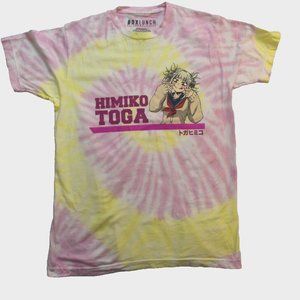 My Hero Academia Mens Himiko Toga Katakana Pastel Tie-Dye Shirt New XS